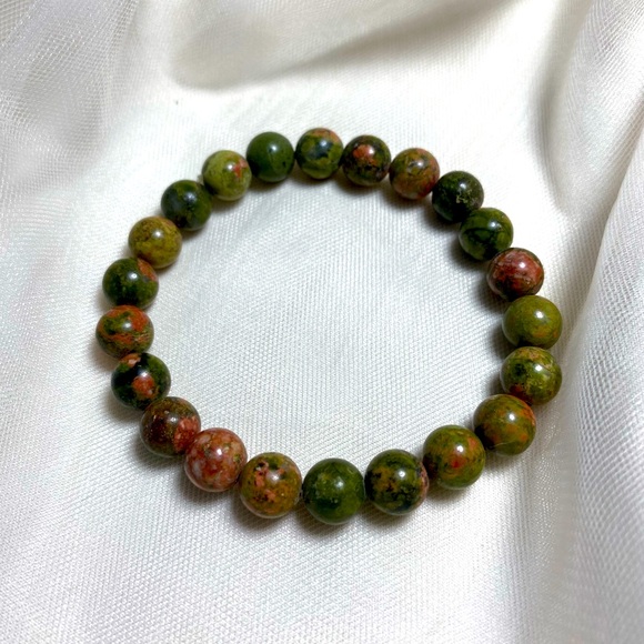 Katmandu Trading Company Jewelry - (Sold Out) 8MM Unakite Bead Stretchy Cord Necklace/Bracelet/Anklet